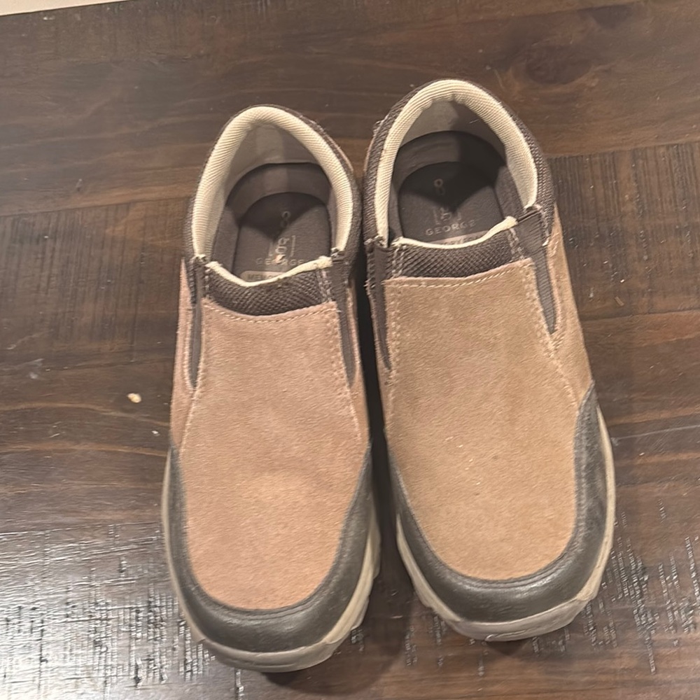 George Men's Tan and Brown Slip-On Loafers